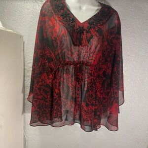 Chic Floral Women's Blouse with Embellishments